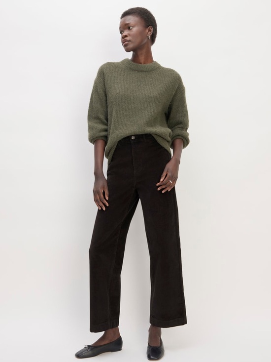 Everlane Pants - Wide-Leg Corduroy Pants in Dark Brown